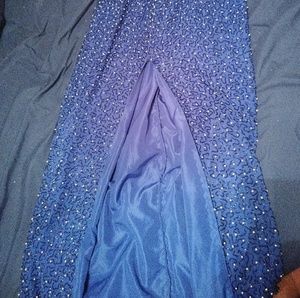 Blue Pearl Sequin Gown